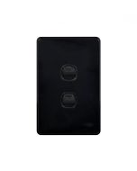Puma Switch Vertical 2 Gang 10AX/16A 250V (PUSWV2GBLK) Black GSM