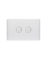 Leopard Switch Horizontal 2 Gang 16AX/20A 250V (LESW2G) GSM