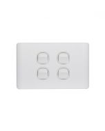 Leopard Switch Horizontal 4 Gang 16AX/20A 250V (LESW4G) GSM