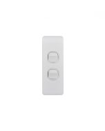 Leopard Switch Vertical Architrave 2 Gang 16AX/20A 250V (LESWVA2G) GSM