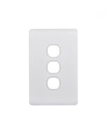 Leopard Switch Plate Vertical 3 Gang (LESWPV3GWHT) White GSM