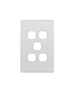 Leopard Switch Plate Vertical 5 Gang (LESWPV5GWHT) White GSM