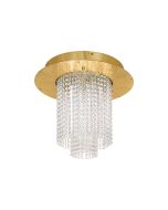Vilalones 43W Dimmable LED Flush Mount Light Gold & Crystal / Warm White - 39398