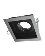 DSL Square Slotter Single Light Downlight Frame Silver - 70001
