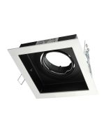 DSL Square Slotter Single Light Downlight Frame White - 70002	