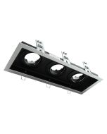 DSL Rectangular Slotter Triple Light Downlight Frame Silver - 70005	