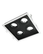 DSL Square Slotter Four Light Downlight Frame White - 70010	