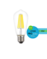 8w Filament ST64 LED dimmable full glass lamp 2700k Warm White Edison Screw E27 - LUS20975