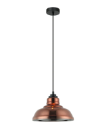  PENDANT ES 72W Copper coloured Glass with Silver internal Dble Dome WTY LAMINA4 CLA Lighting 
