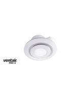 AIRBUS 200 - Premium Quality Side Ducted Exhaust Fan With 10w LED Panel (642Lm) - Extra Low Profile - Round - White PVPX200WHLED Ventair