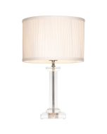 Albion Crystal With Pleated Shade Table Lamp White- MTBL031WHT