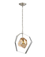 METEORA Stainless Steel with Silver Glass Pendant Light METEORA1