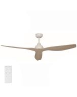 Bahama DC Ceiling Fan 52″ with Remote (White with White Wash, Timber Look blades)