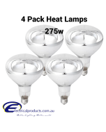 4 x R125 Bathroom Instant Heat Lamp Globe 240V E27 275W Clear Infrared Reflector