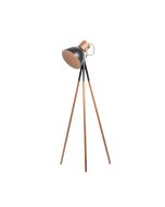Calico Floor Lamp Mercator Black with Timber A49721BLK