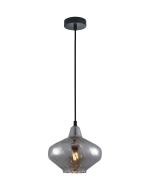 CAMPANA: Interior Wine Glass Shape Ribbed Pendant Lights  Mirror Finish Smokey Black CAMPANA2