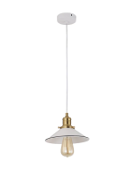 CEREMA: Interior White with Antique Brass & Black Highlight Coolie Pendant Light- CEREMA4
