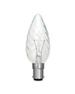 60w Twisted Candle Globe B15 Small Bayonet Cap Dimmable - 10212