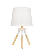 GIAN 440MM TABLE LAMP - WHITE/TIMBER - 18300/05A