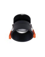 Anti Glare Deep Set 10W LED Dimmable Adjustable Downlight Black / Warm White - 20667	