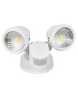 Energetic Lighting 203035S Seculite LED Sensor Light, Twin Floodlight with Sensor, Security Light, IP54, 2 x 10W, 5000K, 2 x 850 Lumens, Non Dimmable, White
