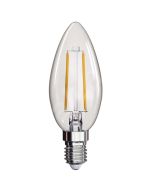 2W 12-24 Volt DC Candle Dimmable LED Bulb (E14) Clear in Warm White