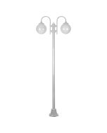 Lisbon Twin Spheres Curved Arms Plain Post Light White - 15793