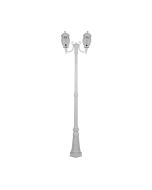 Vienna Twin Head Curved Arms Tall Post Light White - 15973	