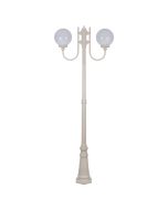 Lisbon Twin 25cm Sphere Curved Arms Tall Post Light Beige - 15734	