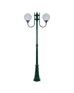 Lisbon Twin 25cm Sphere Curved Arms Tall Post Light Green - 15737	