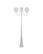 Lisbon Twin 25cm Sphere Curved Arms Tall Post Light White - 15739	