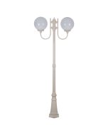 Lisbon Twin 30cm Sphere Curved Arms Tall Post Light Beige - 15740	