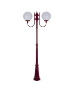 Lisbon Twin 30cm Sphere Curved Arms Tall Post Light Burgundy - 15742	