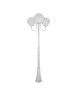 Lisbon Triple 30cm Spheres Curved Arms Tall Post Light White - 15769	