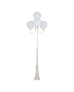 Lisbon Four 30cm Spheres Curved Arms Tall Post Light Beige - 15776	