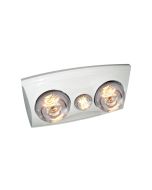EKO - 2 Light 3 in 1 Bathroom Heat Exhaust with side duct - 6w LED R63 energy saver globe - White H2LW Ventair