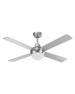 Lonsdale Brushed Chrome Ceiling Fan with B22 Light & Remote