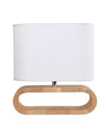 CLA LIGHTING TABLE LAMP ES 40W BLONDE WOOD/WH CLOTH SHADE 330mm x 300mm LOTUS1