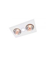 MYKA 2 - Slimline 3 in 1 with 2 x 275w Infrared Heat Lamps, 10W LED Downlight and side ducted exhaust - White M2HDLXWH Ventair