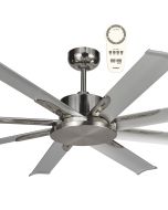 Martec Albatross Brushed Nickel The Albatross 65" DC ceiling fan is a powerful and efficient ceiling fan thanks to its 35W brushless DC motor.
