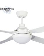 Discovery II 1220mm 4 Blade ABS Ceiling Fan with 15w Tricolour LED Light White