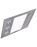 Linear Mini LED 1000w Halogen Heat LED 3 in 1 Bathroom Heater with High Extraction Exhaust Fan Silver MBHM1000S