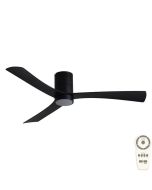 MMDC1333MMR, Black Martec Metro 52", DC Low Profile Ceiling Fan with 15W CCT Dimmable Light and Remote  