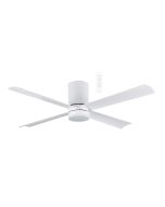 MCDC1243W Carrara DC Close to Ceiling 4 ABS Blade 1220mm Hugger WIFI & Remote Control Ceiling Fan with Variable Dim 16w CCT LED Light Matt White