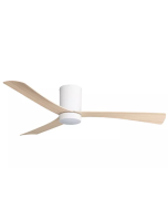 Metro Close to Ceiling 3 ABS Blade 1320mm Hugger DC Remote Control Ceiling Fan with 15w LED Light Tricolour In White/Oak
