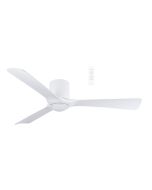 MFDC1333W Fresno DC Close to Ceiling 3 ABS Blade 1320mm Hugger WIFI & Remote Control Ceiling Fan with Variable Dim 16w CCT LED Light Matt White