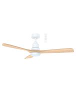 MMDC1333WN Mallorca DC 1320mm 3 Timber Blade WIFI & Remote Control Ceiling Fan with Variable Dim 24w CCT LED Light In White/Natural