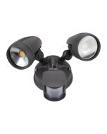 Muro 30 Watt Twin Head LED Spotlight with Sensor Dark Grey / Tri Colour - 25063	