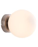 Lana Opal Glass Ball Wall Light - Satin Nickel - E14 MWL001SN