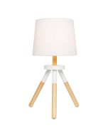 GIAN 625MM TABLE LAMP - WHITE/TIMBER - 18301/05A